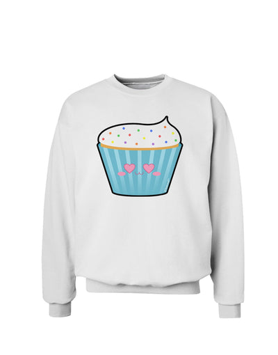 Cute Cupcake with Sprinkles - Heart Eyes Sweatshirt by TooLoud-Sweatshirts-TooLoud-White-Small-Davson Sales