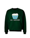 Cute Cupcake with Sprinkles - Lil Cupcake Adult Dark Sweatshirt by TooLoud-Sweatshirts-TooLoud-Deep-Forest-Green-Small-Davson Sales