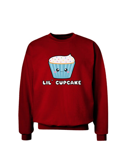 Cute Cupcake with Sprinkles - Lil Cupcake Adult Dark Sweatshirt by TooLoud-Sweatshirts-TooLoud-Deep-Red-Small-Davson Sales