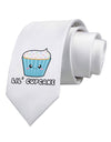 Cute Cupcake with Sprinkles - Lil Cupcake Printed White Necktie by TooLoud