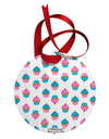 Cute Cupcakes AOP Circular Metal Ornament All Over Print-Ornament-TooLoud-White-Davson Sales