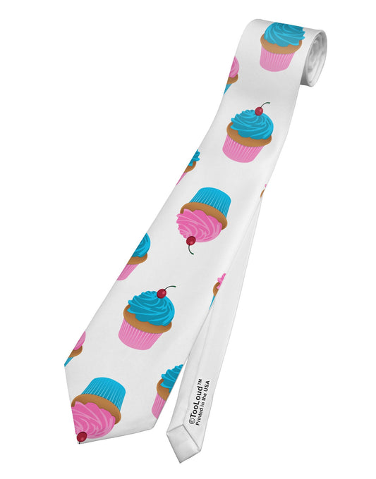 Cute Cupcakes AOP Printed White Necktie All Over Print
