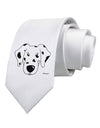 Cute Dalmatian Dog Printed White Necktie by TooLoud