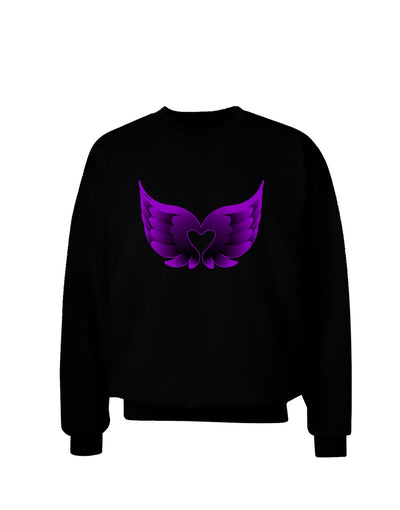 Cute Dark Angel Wings Black and Purple Heart Adult Dark Sweatshirt-Sweatshirts-TooLoud-Black-Small-Davson Sales