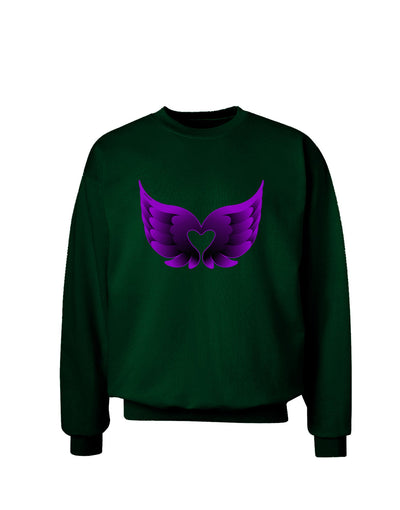 Cute Dark Angel Wings Black and Purple Heart Adult Dark Sweatshirt-Sweatshirts-TooLoud-Deep-Forest-Green-Small-Davson Sales