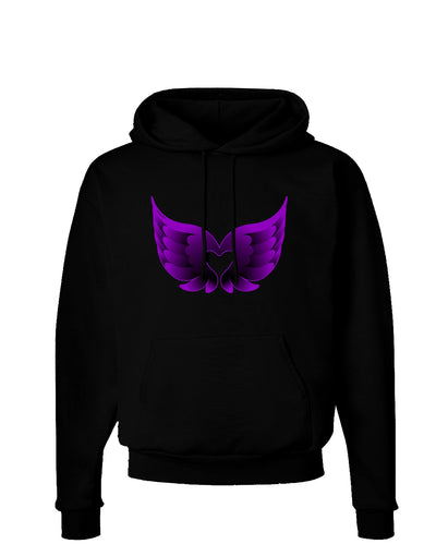 Cute Dark Angel Wings Black and Purple Heart Dark Hoodie Sweatshirt-Hoodie-TooLoud-Black-Small-Davson Sales