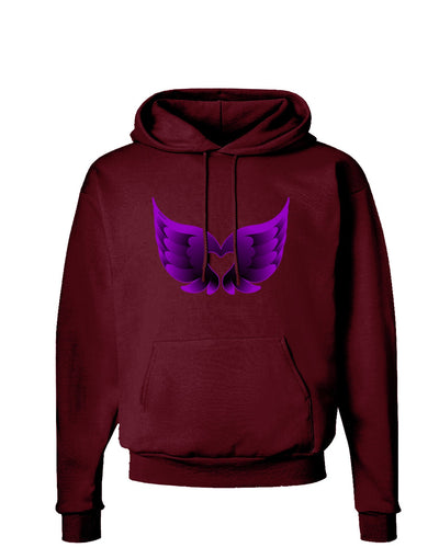 Cute Dark Angel Wings Black and Purple Heart Dark Hoodie Sweatshirt-Hoodie-TooLoud-Maroon-Small-Davson Sales