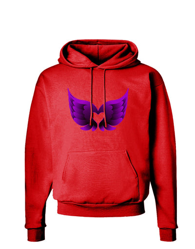 Cute Dark Angel Wings Black and Purple Heart Dark Hoodie Sweatshirt-Hoodie-TooLoud-Red-Small-Davson Sales