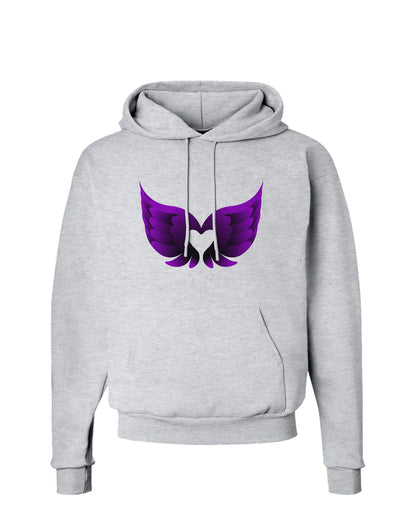 Cute Dark Angel Wings Black and Purple Heart Hoodie Sweatshirt-Hoodie-TooLoud-AshGray-Small-Davson Sales