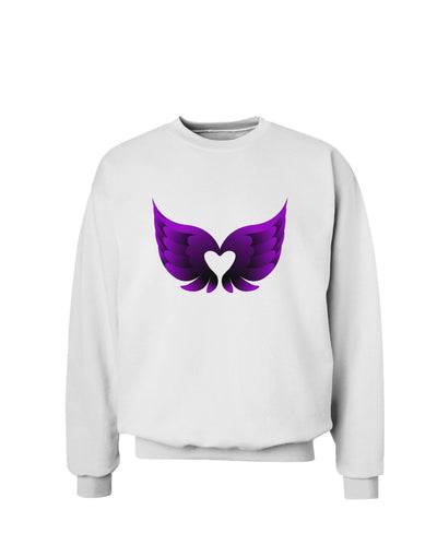 Cute Dark Angel Wings Black and Purple Heart Sweatshirt-Sweatshirts-TooLoud-White-Small-Davson Sales