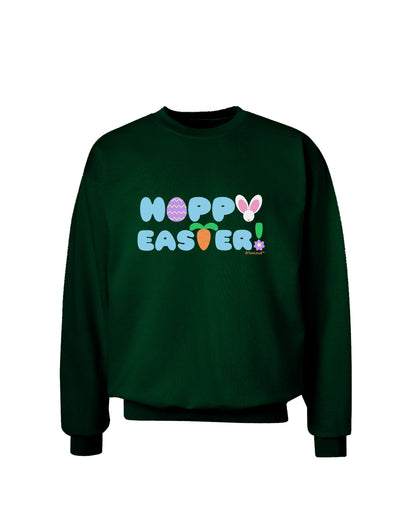 Cute Decorative Hoppy Easter Design Adult Dark Sweatshirt by TooLoud-Sweatshirts-TooLoud-Deep-Forest-Green-Small-Davson Sales