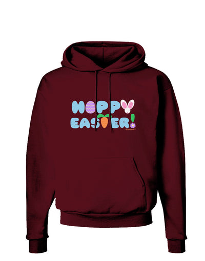 Cute Decorative Hoppy Easter Design Dark Hoodie Sweatshirt by TooLoud-Hoodie-TooLoud-Maroon-Small-Davson Sales