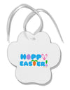 Cute Decorative Hoppy Easter Design Paw Print Shaped Ornament by TooLoud-Ornament-TooLoud-White-Davson Sales