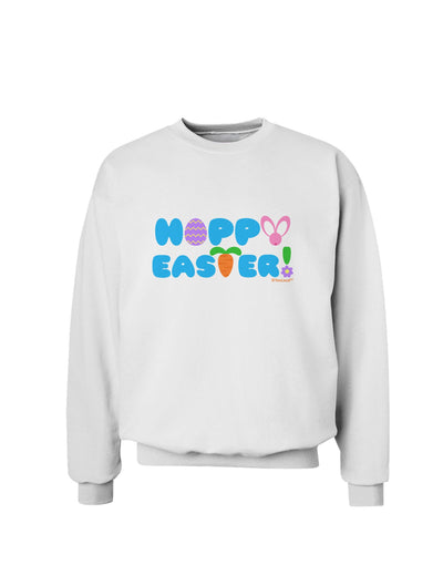 Cute Decorative Hoppy Easter Design Sweatshirt by TooLoud-Sweatshirts-TooLoud-White-Small-Davson Sales