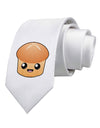 Cute Dinner Roll Printed White Necktie