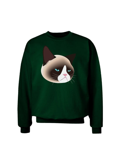 Cute Disgruntled Siamese Cat Adult Dark Sweatshirt by-Sweatshirts-TooLoud-Deep-Forest-Green-Small-Davson Sales