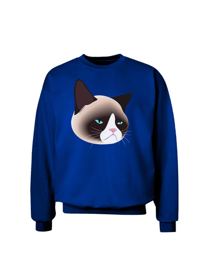 Cute Disgruntled Siamese Cat Adult Dark Sweatshirt-Sweatshirts-TooLoud-Deep-Royal-Blue-Small-Davson Sales