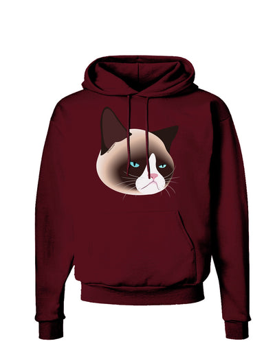 Cute Disgruntled Siamese Cat Dark Hoodie Sweatshirt by-Hoodie-TooLoud-Maroon-Small-Davson Sales