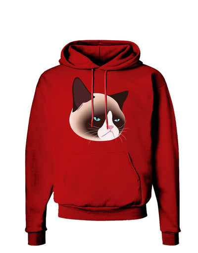 Cute Disgruntled Siamese Cat Dark Hoodie Sweatshirt by