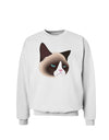 Cute Disgruntled Siamese Cat Sweatshirt-Sweatshirts-TooLoud-White-Small-Davson Sales