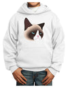 Cute Disgruntled Siamese Cat Youth Hoodie Pullover Sweatshirt-Youth Hoodie-TooLoud-White-XS-Davson Sales