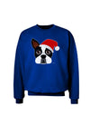 Cute Dog with Santa Hat - Christmas Adult Dark Sweatshirt-Sweatshirts-TooLoud-Deep-Royal-Blue-Small-Davson Sales