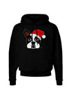 Cute Dog with Santa Hat - Christmas Dark Hoodie Sweatshirt-Hoodie-TooLoud-Black-Small-Davson Sales