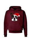 Cute Dog with Santa Hat - Christmas Dark Hoodie Sweatshirt-Hoodie-TooLoud-Maroon-Small-Davson Sales