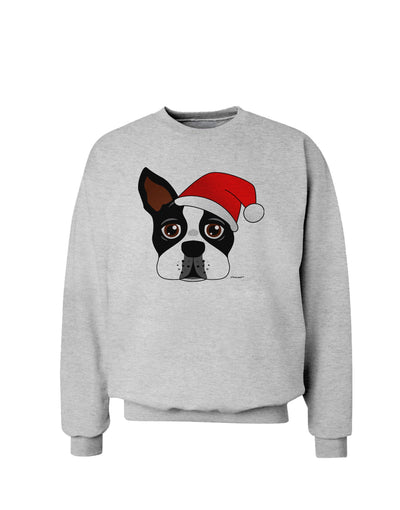 Cute Dog with Santa Hat - Christmas Sweatshirt-Sweatshirts-TooLoud-AshGray-Small-Davson Sales