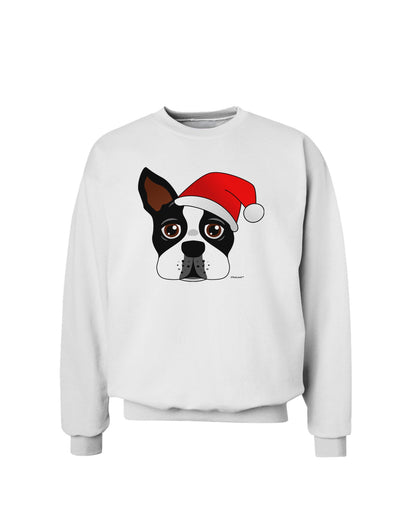 Cute Dog with Santa Hat - Christmas Sweatshirt-Sweatshirts-TooLoud-White-Small-Davson Sales