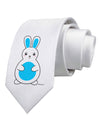 Cute Easter Bunny - Blue Printed White Necktie by TooLoud