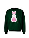 Cute Easter Bunny - Pink Adult Dark Sweatshirt by TooLoud-Sweatshirts-TooLoud-Deep-Forest-Green-Small-Davson Sales