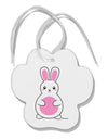 Cute Easter Bunny - Pink Paw Print Shaped Ornament by TooLoud-Ornament-TooLoud-White-Davson Sales