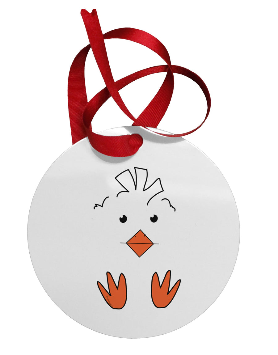 Cute Easter Chick Face Circular Metal Ornament-Ornament-TooLoud-Davson Sales