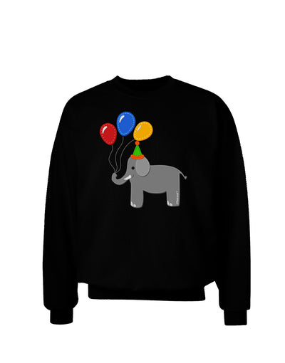 Cute Elephant with Balloons Adult Dark Sweatshirt-Sweatshirts-TooLoud-Black-Small-Davson Sales