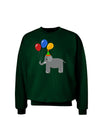 Cute Elephant with Balloons Adult Dark Sweatshirt-Sweatshirts-TooLoud-Deep-Forest-Green-Small-Davson Sales