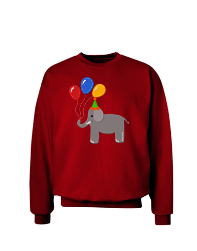 Cute Elephant with Balloons Adult Dark Sweatshirt-Sweatshirts-TooLoud-Deep-Red-Small-Davson Sales