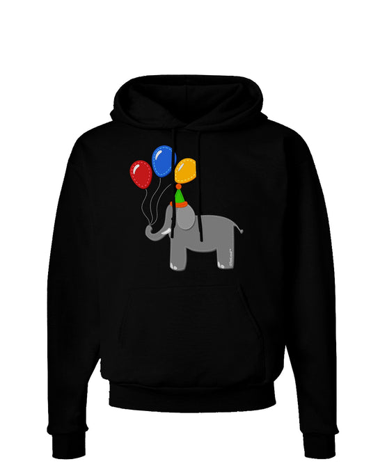 Cute Elephant with Balloons Dark Hoodie Sweatshirt-Hoodie-TooLoud-Black-Small-Davson Sales
