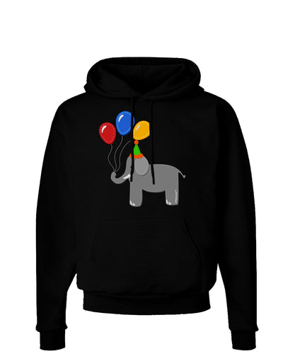 Cute Elephant with Balloons Dark Hoodie Sweatshirt-Hoodie-TooLoud-Black-Small-Davson Sales