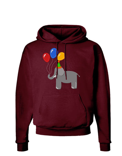 Cute Elephant with Balloons Dark Hoodie Sweatshirt-Hoodie-TooLoud-Maroon-Small-Davson Sales