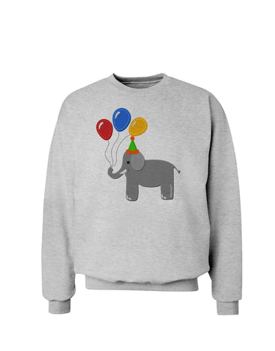 Cute Elephant with Balloons Sweatshirt-Sweatshirts-TooLoud-AshGray-Small-Davson Sales