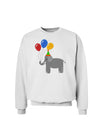 Cute Elephant with Balloons Sweatshirt-Sweatshirts-TooLoud-White-Small-Davson Sales