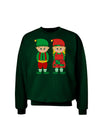 Cute Elf Couple Christmas Adult Dark Sweatshirt-Sweatshirts-TooLoud-Deep-Forest-Green-Small-Davson Sales