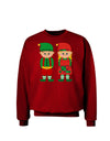 Cute Elf Couple Christmas Adult Dark Sweatshirt-Sweatshirts-TooLoud-Deep-Red-Small-Davson Sales