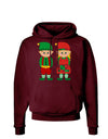 Cute Elf Couple Christmas Dark Hoodie Sweatshirt-Hoodie-TooLoud-Maroon-Small-Davson Sales