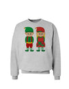 Cute Elf Couple Christmas Sweatshirt-Sweatshirts-TooLoud-AshGray-Small-Davson Sales