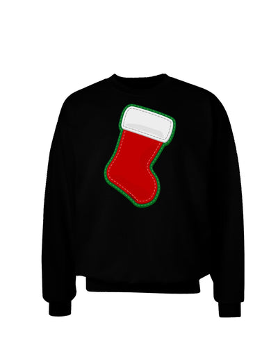 Cute Faux Applique Christmas Stocking Adult Dark Sweatshirt-Sweatshirts-TooLoud-Black-Small-Davson Sales