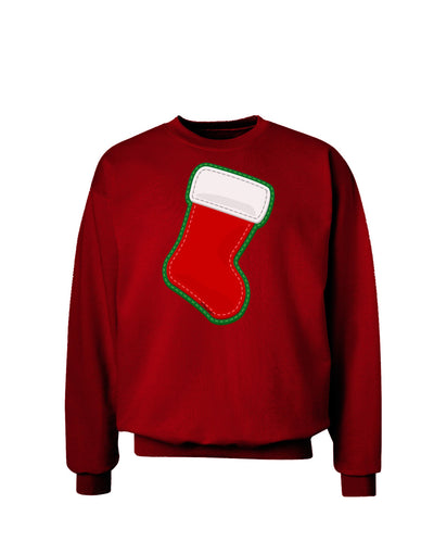 Cute Faux Applique Christmas Stocking Adult Dark Sweatshirt-Sweatshirts-TooLoud-Deep-Red-Small-Davson Sales