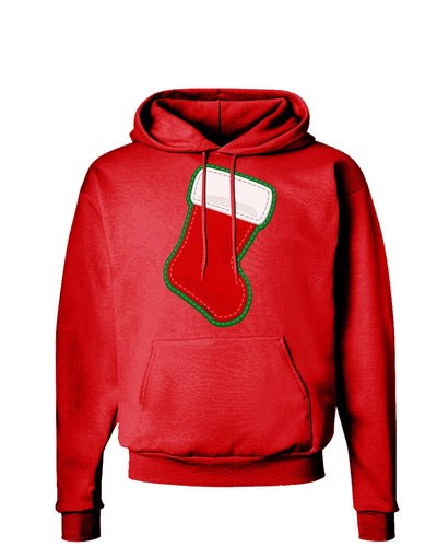 Cute Faux Applique Christmas Stocking Dark Hoodie Sweatshirt-Hoodie-TooLoud-Red-Small-Davson Sales