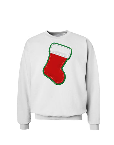 Cute Faux Applique Christmas Stocking Sweatshirt-Sweatshirts-TooLoud-White-Small-Davson Sales